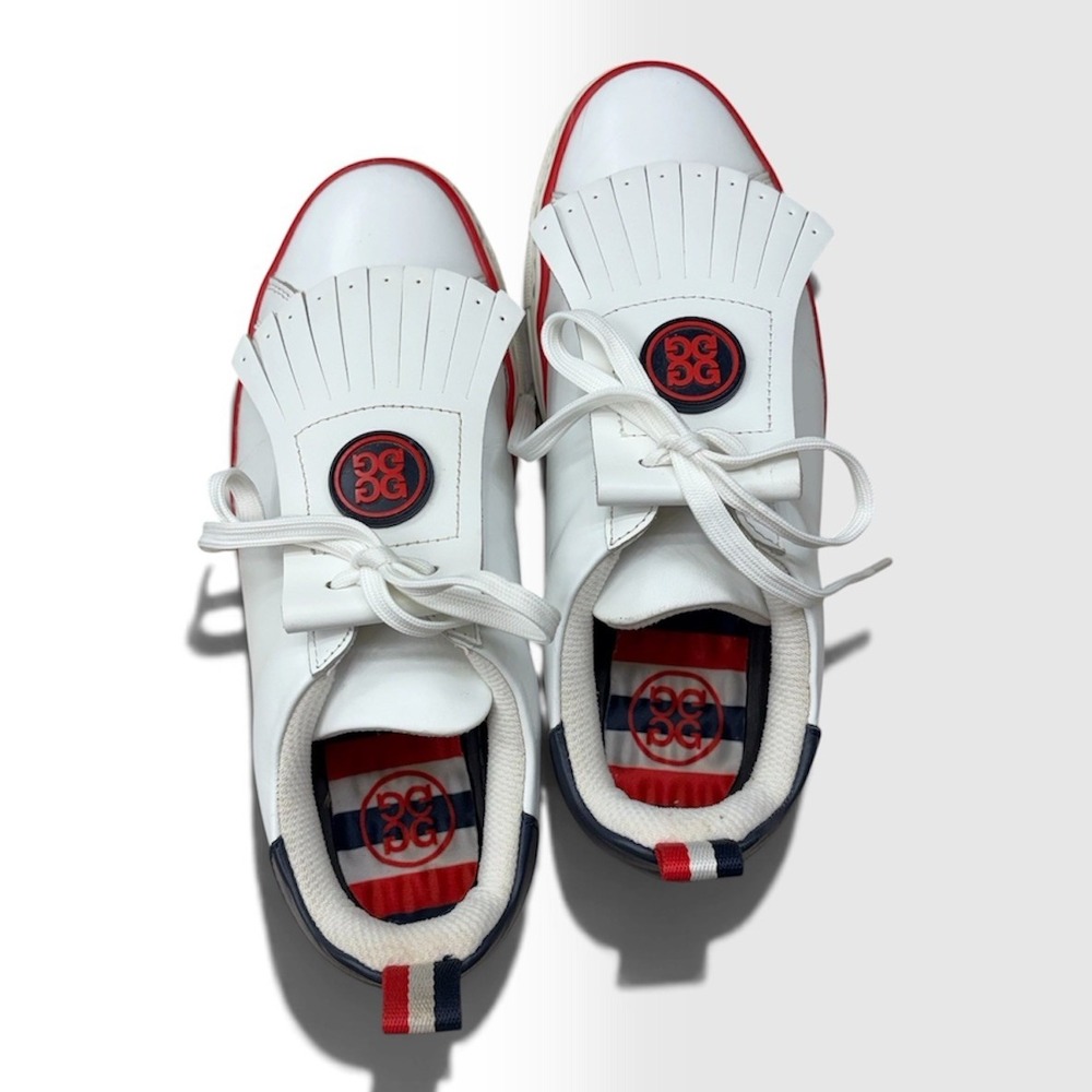 G/Fore G4 Fore USA Kiltie G.112 Golf Spikeless Ladies 9.5 White Red Blue